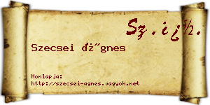 Szecsei Ágnes névjegykártya
