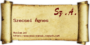 Szecsei Ágnes névjegykártya