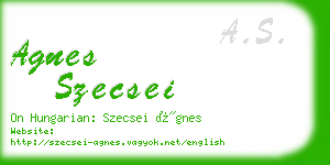 agnes szecsei business card